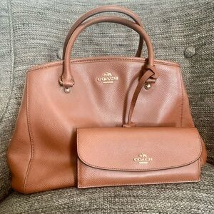 Coach Brown Satchel and Wallet Set